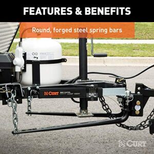 CURT 17052 Round Bar Weight Distribution Hitch with Integrated Lubrication, Up to 10K, 2-Inch Shank