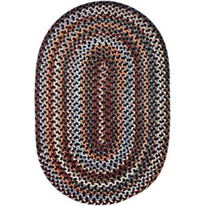 super area rugs tribeca soft & reversible wool braided rug, made in usa, black rock, 2' x 3'