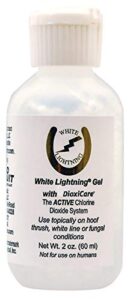 grand circuit 2 oz white lightning gel with dioxicare use topically on hoof thrush, white line, or fungal conditions