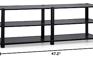 Furinno 14038DC/BK TST No Tools 3-Tier Wide Shoe Storage Rack, Dark Cherry/Black