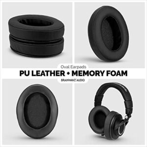 Brainwavz Replacement Earpads for ATH M50X, M50BT, Steelseries Arctis, Pro Wireless & Stealth 600, HyperX Cloud, AKG, SHURE, Philips & Many More Headphones, Memory Foam Ear Pad Cushions, Black Oval