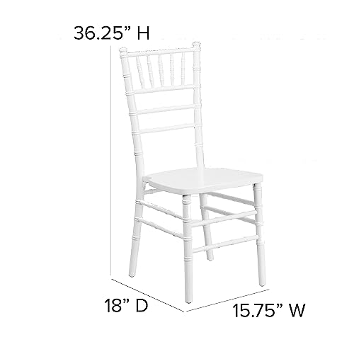 Flash Furniture HERCULES Series White Wood Chiavari Chair