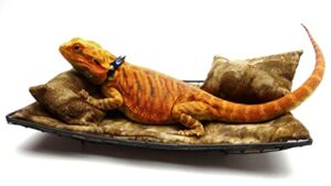 chaise lounge for bearded dragons, brown batik fabric