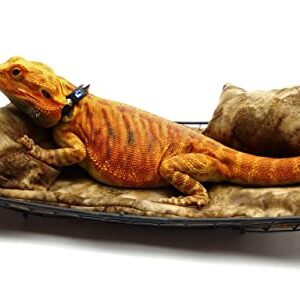 Chaise Lounge for Bearded Dragons, Brown Batik Fabric