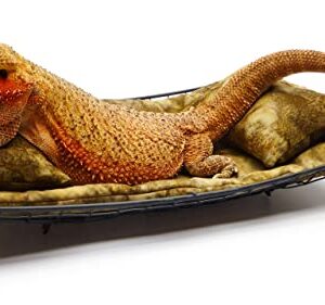 Chaise Lounge for Bearded Dragons, Brown Batik Fabric