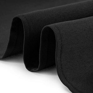 Lann's Linens - 4' Premium Fitted Tablecloth for 48" x 24" Rectangular Table - Wedding/Banquet/Trade Show - Polyester Cloth Fabric Cover - Black