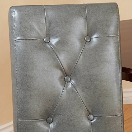 Christopher Knight Home Taylor Bonded Leather Dining Chairs, 2-Pcs Set, Dark Grey