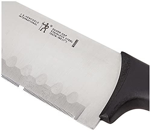 HENCKELS Silvercap Razor-Sharp 2-Piece Knife Set, Santoku Knife 5 Inch, Santoku Knife 7 Inch , German Engineered Informed by 100+ Years of Mastery, Black