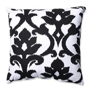 pillow perfect paisley outdoor/indoor throw pillow plush fill, weather, and fade resistant, throw - 18.5" x 18.5" black/white azzure,