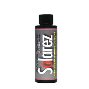 solarez uv cure polyester gloss resin (4 oz), original formula for custom woodworking or sanding, pool cues, guitar making, counter tops, bar tops, wood tables ~ made in the usa