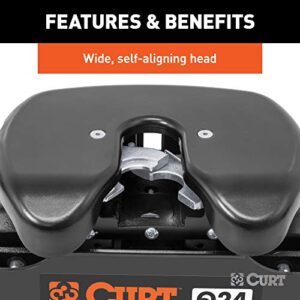 CURT 16037 Q24 5th Wheel Hitch, 24,000 lbs, Select Ford F-250, F-350, F-450, 8-Foot Bed Puck System , Black