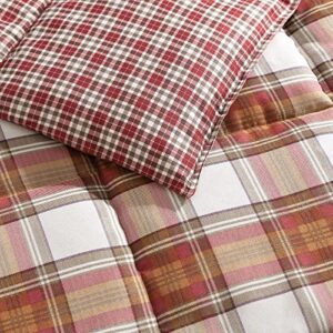 Eddie Bauer - King Comforter Set, Reversible Alt Down Bedding with Matching Shams, Breathable Home Decor for All Seasons (Edgewood Red/Beige, King)