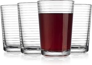 juice glasses 7 oz. set of 4 glass cups – by home essentials and beyond – beverage water tumblers for juice, whiskey, cocktails, iced tea. dishwasher safe.