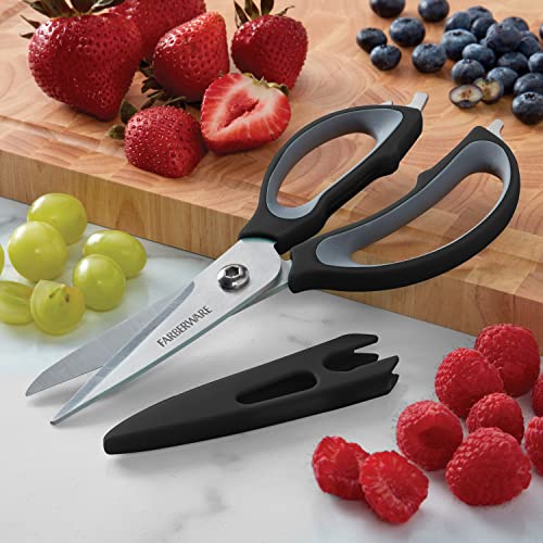 Farberware 4-in-1 Kitchen Shears, 2-Piece, Black and Gray