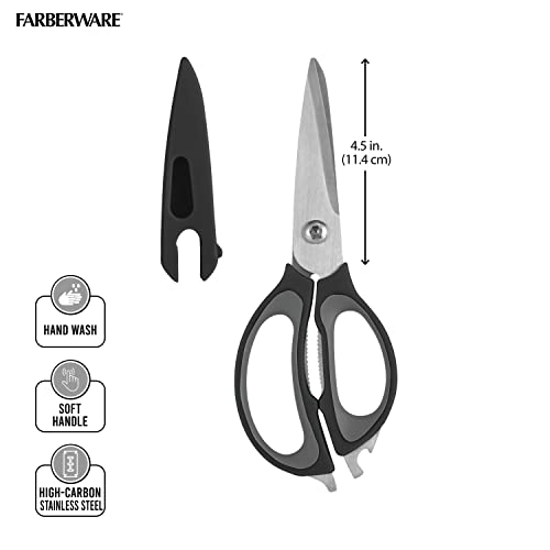 Farberware 4-in-1 Kitchen Shears, 2-Piece, Black and Gray