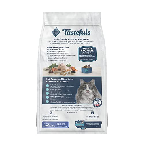 Blue Buffalo Tastefuls Hairball Control Natural Adult Dry Cat Food, Chicken, 7lb bag