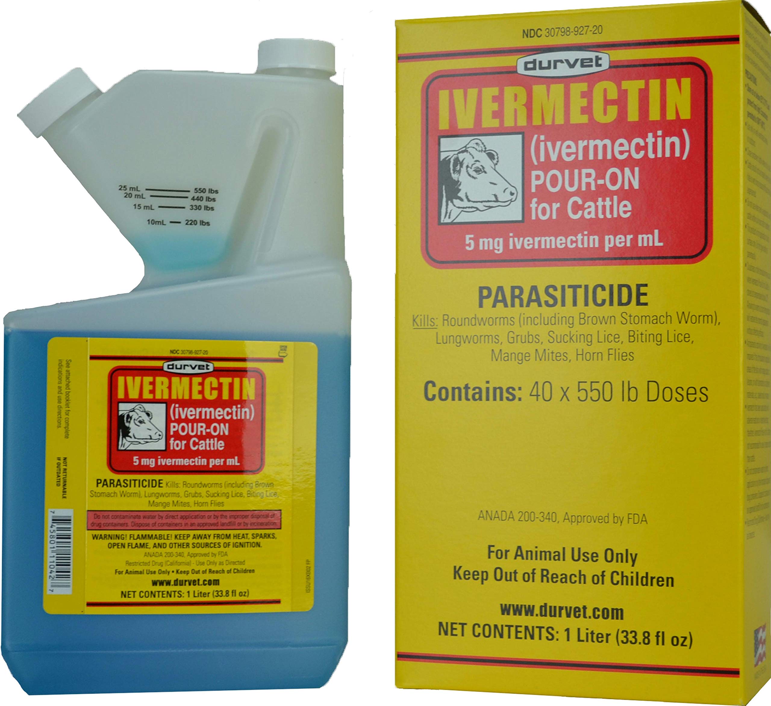 Durvet Ivermectin Pour-On for Cattle 1000 mL