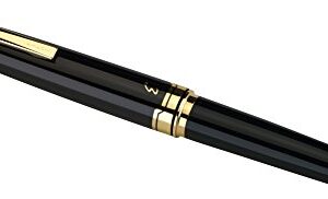 PILOT E95s Fountain Pen, Black Barrel with Gold Accents, Fine Nib, Blue Ink (60837)