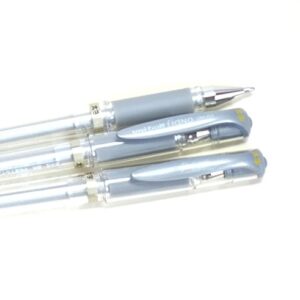 Uni-ball Signo Broad Point Gel Impact Pen Silver Ink, 1.0mm, 3 pens per Pack (Japan import) [Komainu-Dou Original Package]