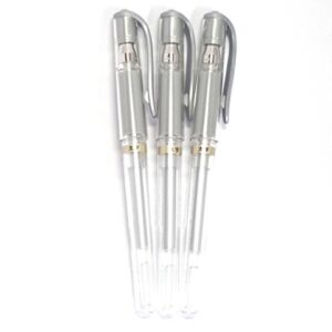 Uni-ball Signo Broad Point Gel Impact Pen Silver Ink, 1.0mm, 3 pens per Pack (Japan import) [Komainu-Dou Original Package]