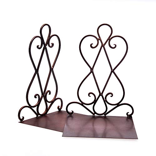 Artkingdome Book Ends Luxury Bookends Retro Organizer Stand Desk Holder Racks School Liberary Bookshelf Decorative Bookend 1pair w/Padding Gift