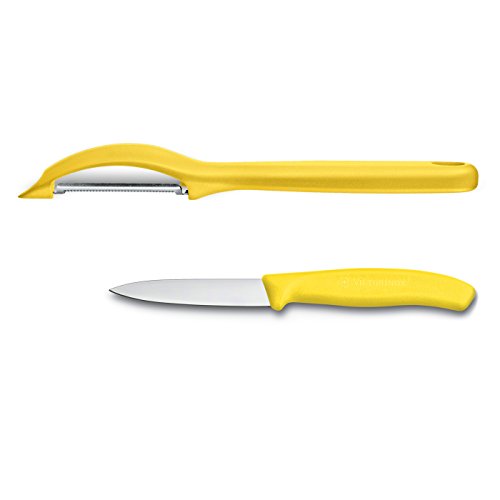 Victorinox VIC-7.6075.7606.8US1 Swiss Classic Pillow Packs Serrated Peeler & 3¼" Paring Yellow