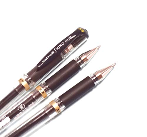 Uni-Ball Signo Broad Point Gel Impact Pen Black Ink, 3 pens per Pack (Japan import) [Komainu-Dou Original Package]