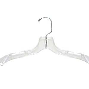 NAHANCO 507 Plastic Dress Hanger, Medium Weight, 17", Clear (Pack of 100)