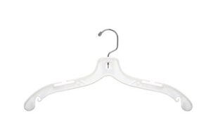 nahanco 1505 plastic dress hanger, middle heavy weight, 17", white (pack of 100)