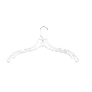 NAHANCO 300WW Plastic Heavy Weight Hanger, Reinforced Hook, 17", Clear (Pack of 100)