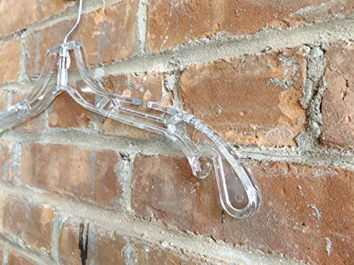 NAHANCO 300WW Plastic Heavy Weight Hanger, Reinforced Hook, 17", Clear (Pack of 100)