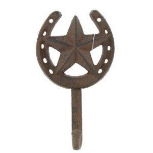 cast iron star horseshoe single wall hook