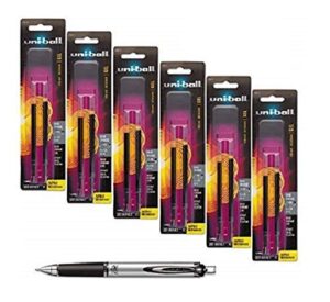 uni-ball signo impact 207 rt (retractable) refills, black ink, 1.0 mm bold point, 6 packs of refills 65873