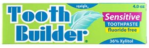 squigle tooth builder sls free toothpaste (stops tooth sensitivity) prevents canker sores, cavities, perioral dermatitis, bad breath, chapped lips, 4 oz - 1 pack
