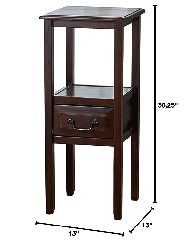 Christopher Knight Home Rivera Acacia Wood Accent Table, Brown Mahogany 13 in. x 13 in. x 30 in.