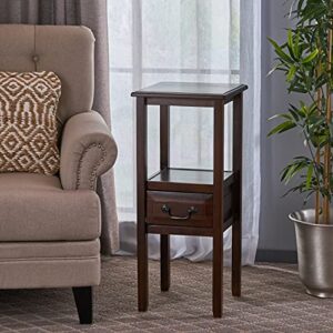 Christopher Knight Home Rivera Acacia Wood Accent Table, Brown Mahogany 13 in. x 13 in. x 30 in.
