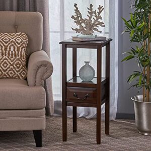 Christopher Knight Home Rivera Acacia Wood Accent Table, Brown Mahogany 13 in. x 13 in. x 30 in.