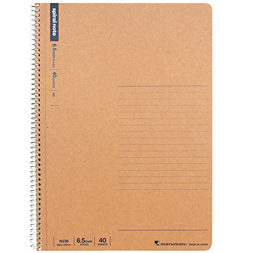 Maruman N236 Ring Notebook, 0.2 inches (6.5 mm), Ruled, Basic, B5, 40 Sheets, Set of 10