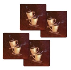 range kleen hallmark coffee design trivets from range kleen, 7 by 7-inch, set of 4