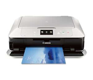 canon mg7520 wireless color cloud printer with scanner and copier: mobile, smart phone, tablet printer, and airprint(tm) compatible,white, works for alexa