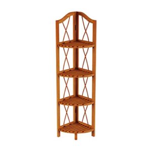 Lavish Home 4-Tier Wood Folding Corner Display Shelf