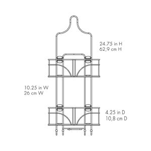 Zenna Home Hanging Shower Caddy, Over the Shower Head Bathroom Storage, Made for Handheld Shower Hoses, Rust Resistant, No Drilling, Expandable Organizer with 4 Baskets, Razor Holders, Hooks, Bronze