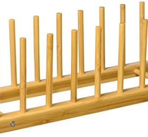 Trademark Innovations Multi-Purpose Bamboo Plate Holder and Pot Lid Organizer (Set of 4)