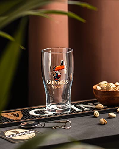 Guinness Toucan Pint Glass, Single Glass | 20oz Pints Drinking Cup | Thick Beer Glasses | Guinness Beer 20 oz Beer Can Glass