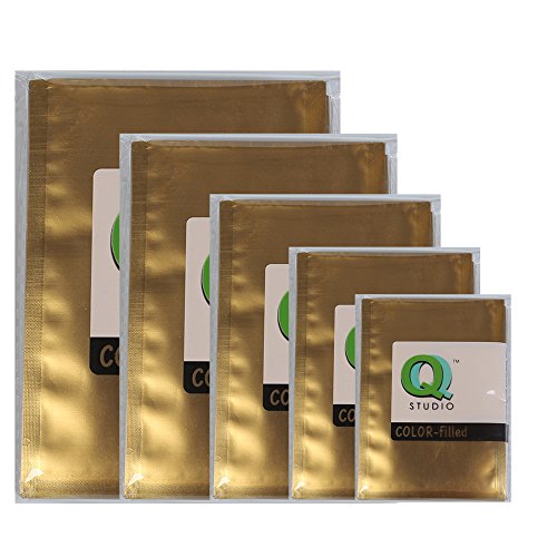 100x Premium Gold Mylar Foil Open Top Food Snack Storage Bags (9cm x 13cm)