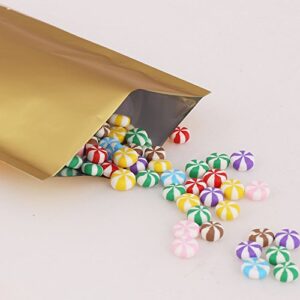 100x Premium Gold Mylar Foil Open Top Food Snack Storage Bags (9cm x 13cm)