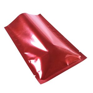 100x premium red mylar foil open top food snack storage bags (10cm x 15cm)