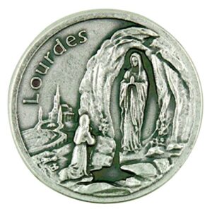 lumen mundi the blessed virgin mary our lady of lourdes pocket token with prayer back