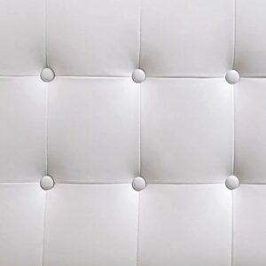 Modway Emily Tufted Button Faux Leather Upholstered Twin Headboard in White