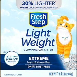 Fresh Step Lightweight Clumping Cat Litter, Odor Control With Febreze, 15.4 lbs